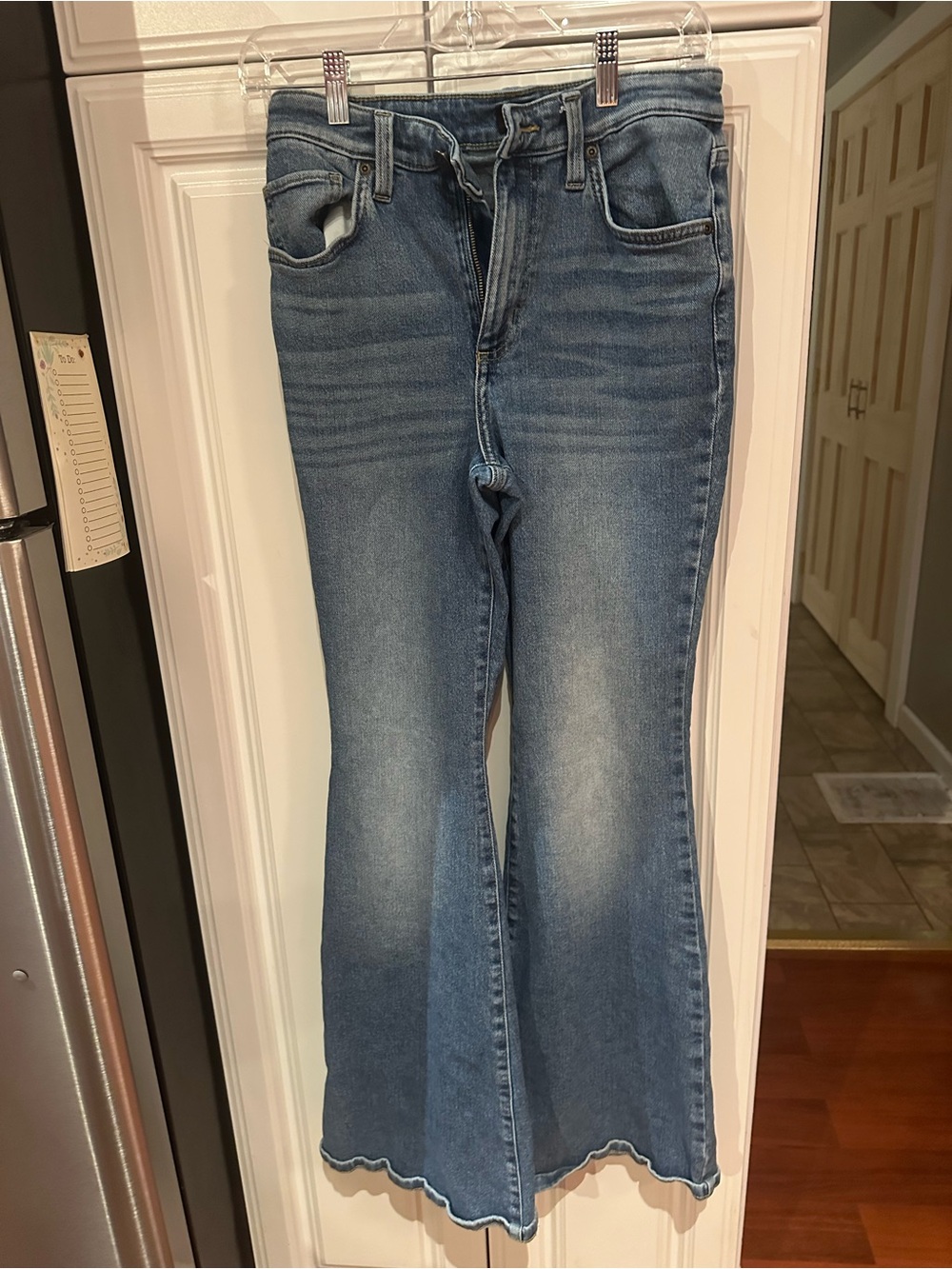 Lee High Rise Flare Jeans Women’s Size 27 Medium Wash Stretch Denim